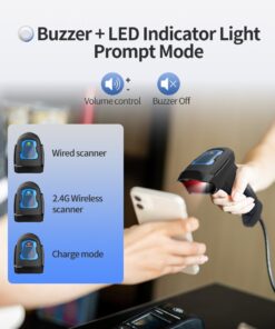 1D and 2D Qr Code Barcode Scanners Wireless+Usb Wired Scanning