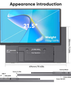 21.5 inch FHD Portable Gaming Monitor 100Hz Dual Screen for Laptop and Desktop