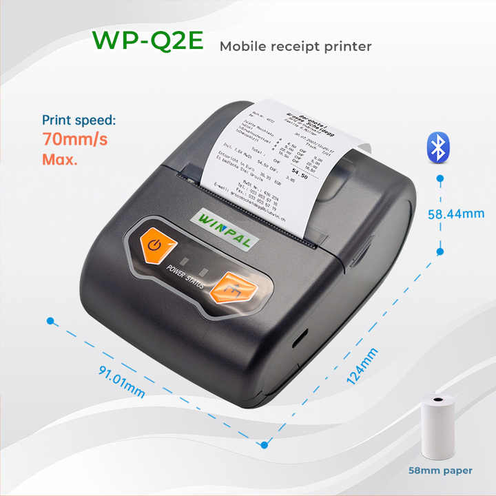 Android POS Printer USB+BT Support QR Code Receipt Bill Ticket Printer