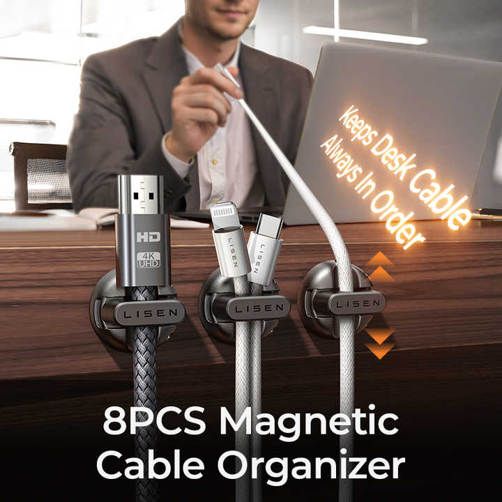 Magnetic Mobile Phone USB Cable Clip Magnetic Cable Holder - Image 4