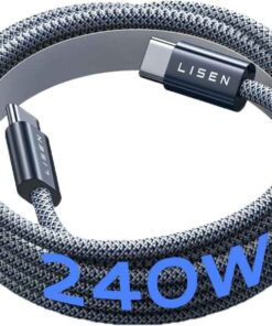 LISEN Durable 240W Type C Fast Charging Cord USB C Cable for Samsung Galaxy S24 Ultra iPad Pro iPhone 16 Series
