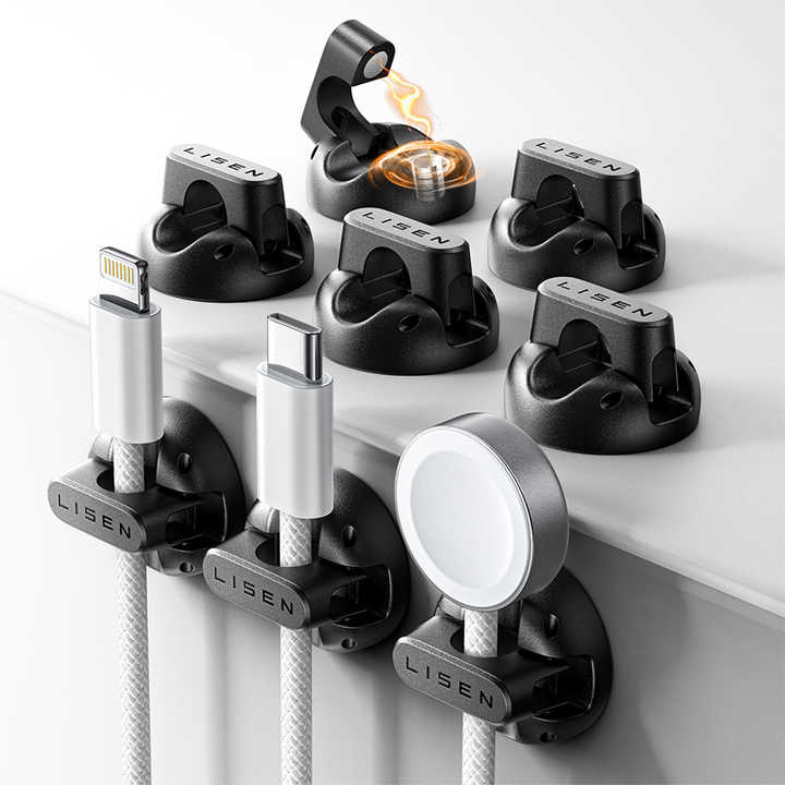 LISEN Reusable Mobile Phone Accessories 8 Pack Ultra Mini Magnetic Mobile Phone USB Cable Clip Storage Magnetic Cable Holder