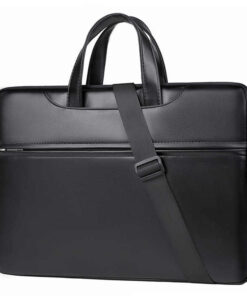 Leather Laptop Shoulder Bag Waterproof Computer Bag Portable Briefcase for Men Women