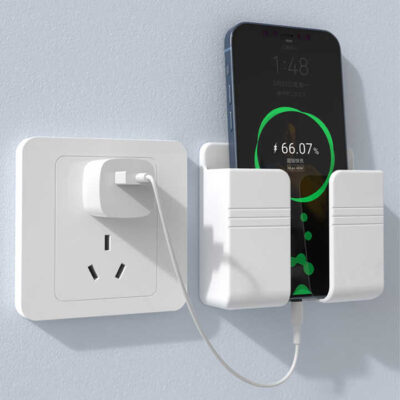 Mobile Phone & Remote Holder Wall Mount Stand for Charging & Storage