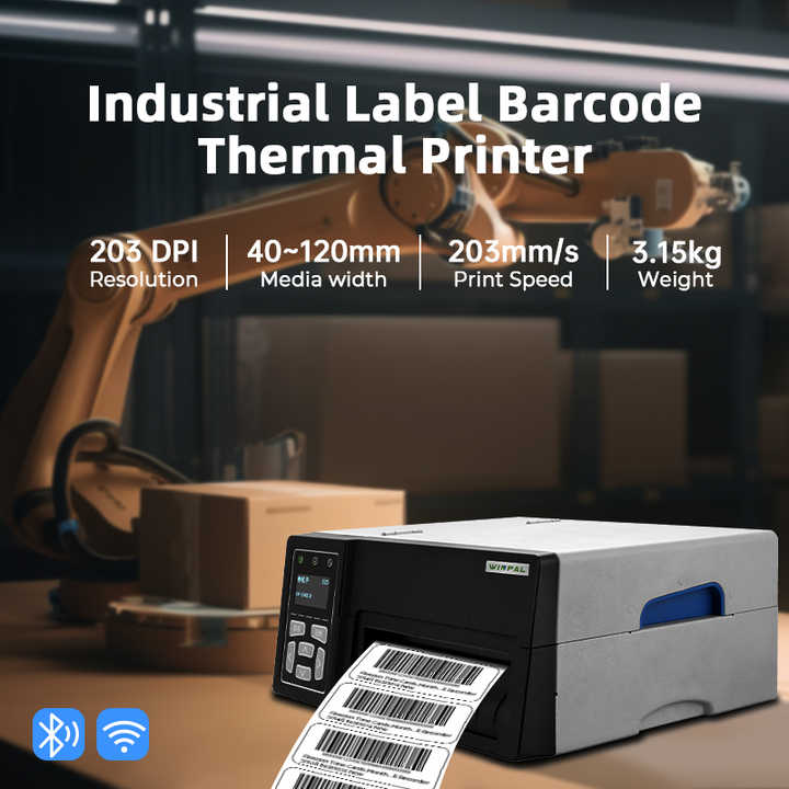Winpal WP-S2 203 DPI Industry Thermal Printer Visual Window Barcode Label Printing Machine for Logistics