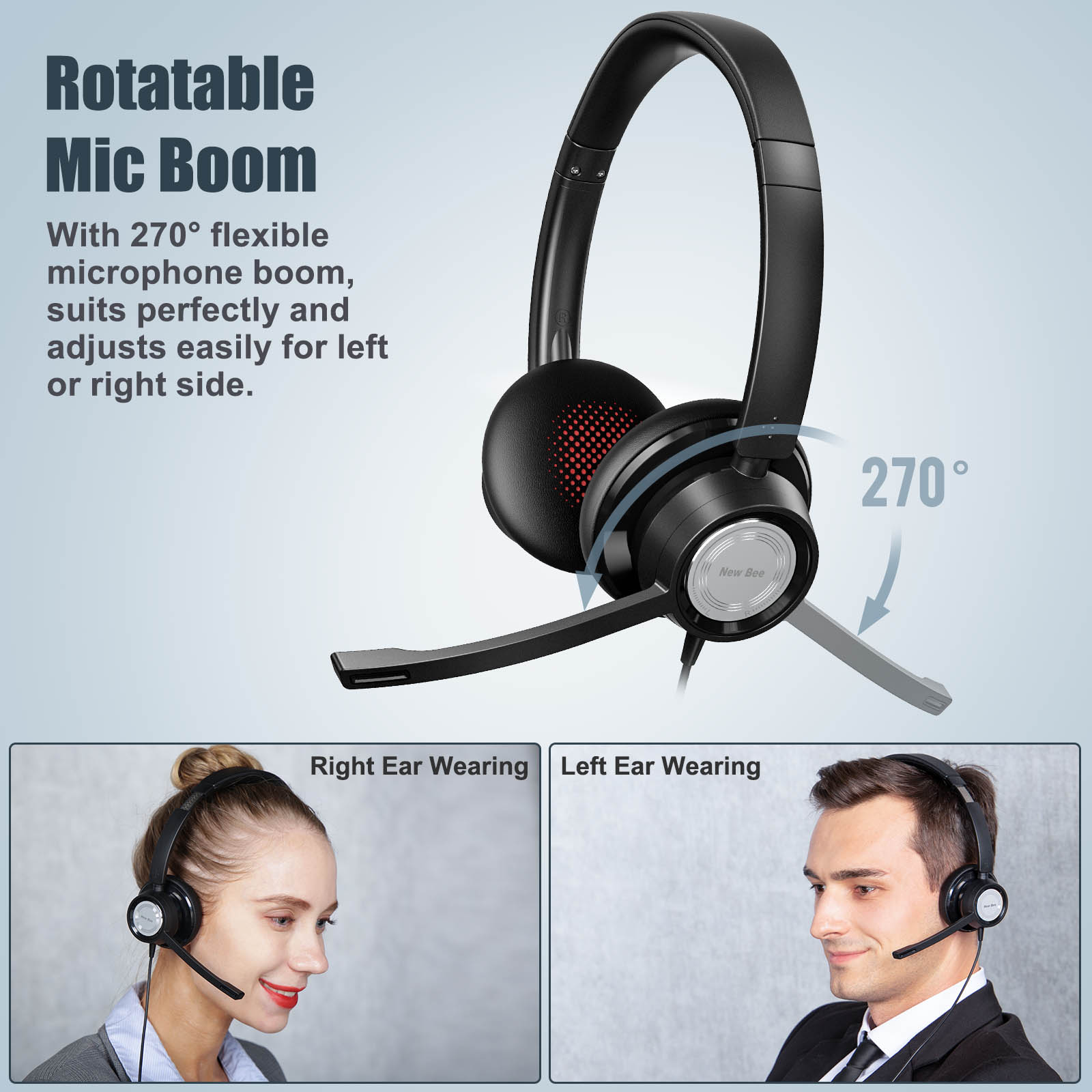 H362 Office Call Center Wired Headset